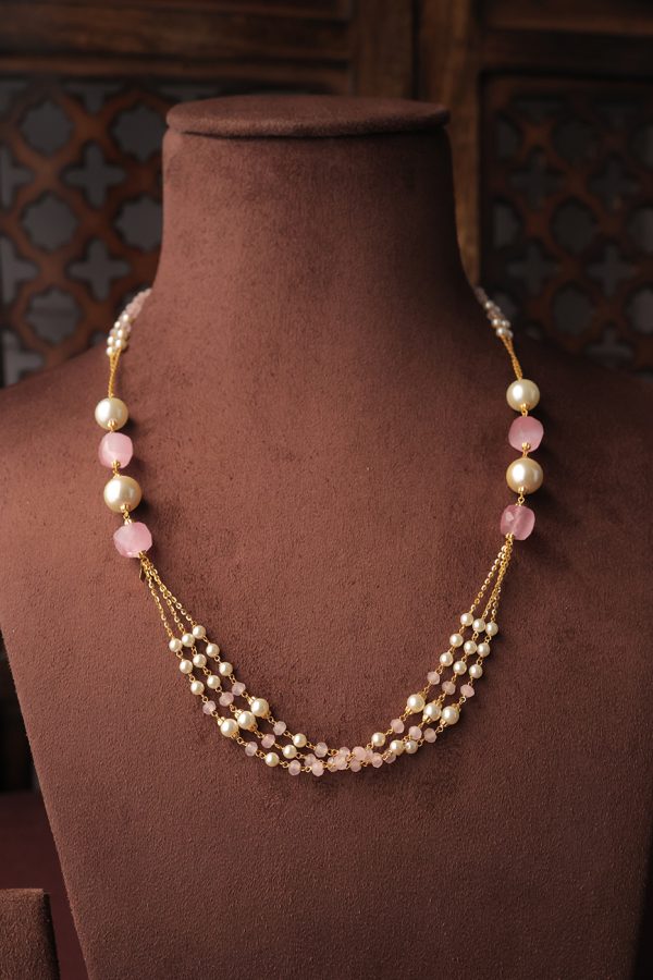 Rose Quartz Checkered chain